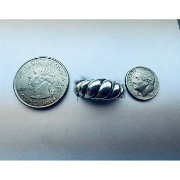 Estate Carolyn Pollack 925 Sterling Silver Ribbed Dome Twist Ring, Size 9, 7.2g - Picture 8 of 12